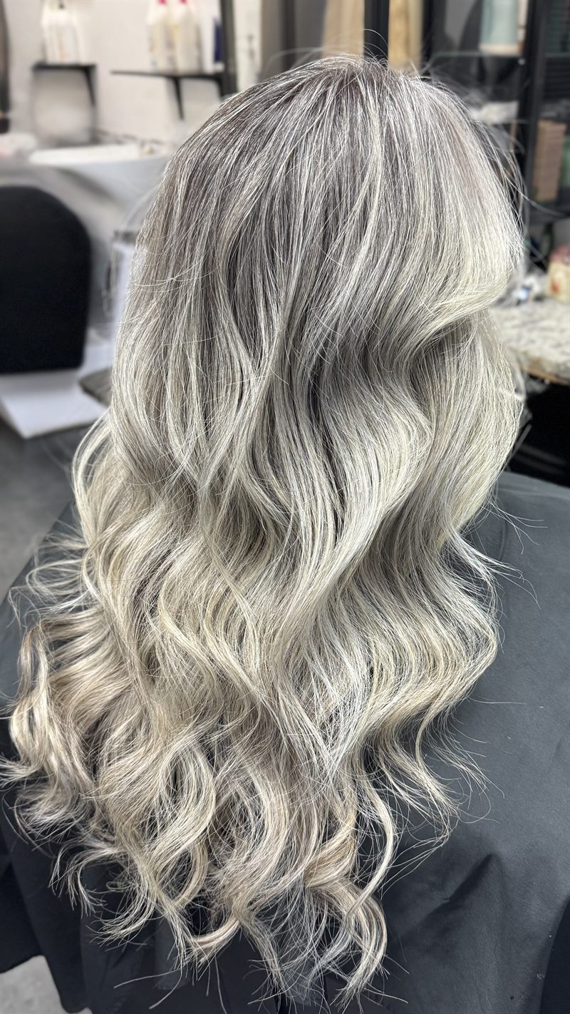 Balayage gris plata